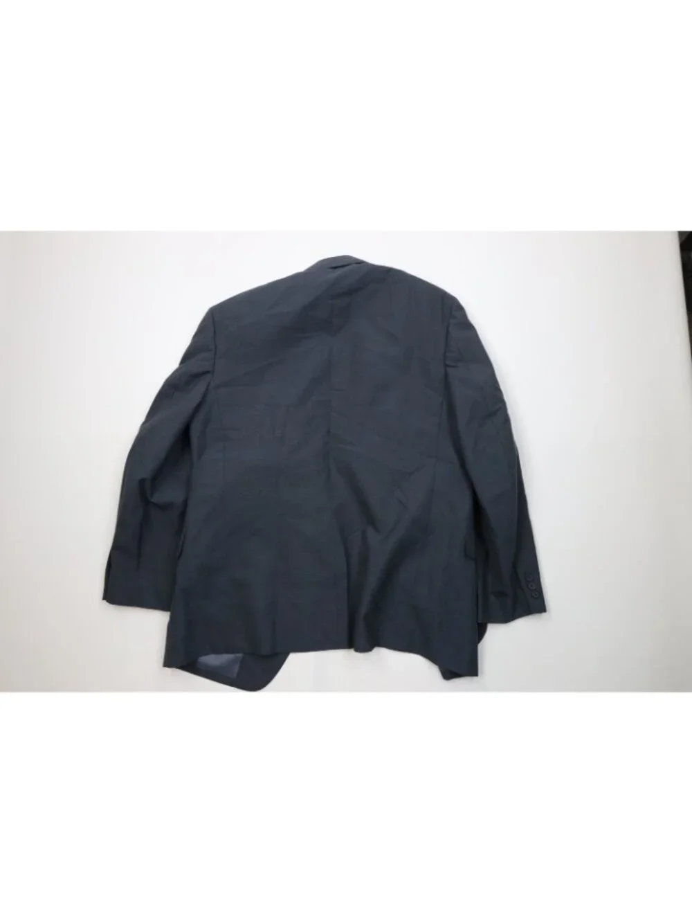 Vintage 90s Streetwear Mens 44R 2 Piece Suit Wool Plaid Blue Wide Leg 34x30